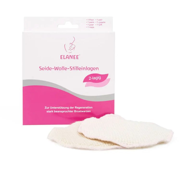 Set of 2 silk-wool nursing pads