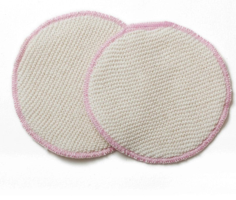 Set of 2 silk-wool nursing pads