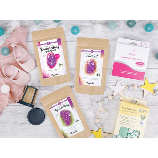 Baby shower premium gift set with 3 teas